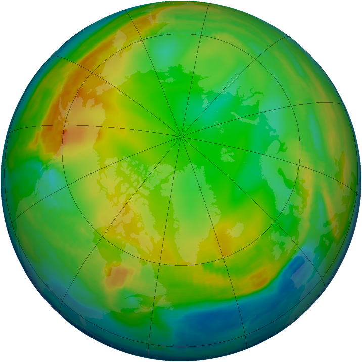 Arctic ozone map for 27 December 1979